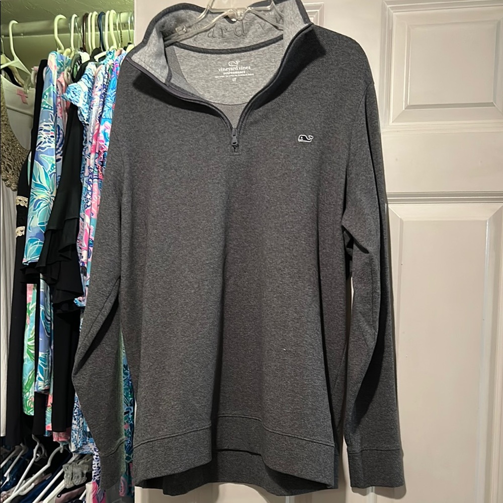Vineyard Vines Charcoal Quarter-Zip Sweater